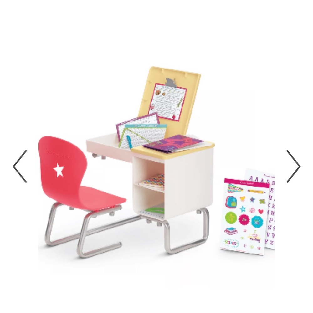 American Girl Flip Top Kids Desk and Chair Set with Accessories